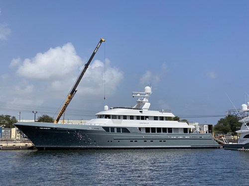 The refit Dorothea III on the water