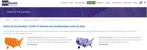 FAIR Health Launches Interactive Maps Showing State-by-State COVID-19 Hospitalization and Treatment Costs