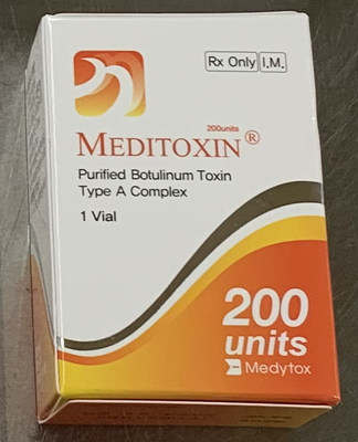 Meditoxin, Purified Botulinum Toxin Type A Complex. Box of 200 units (CNW Group/Health Canada)