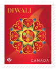 Le motif élaboré du nouveau timbre célébrant Diwali invite à la bonne fortune