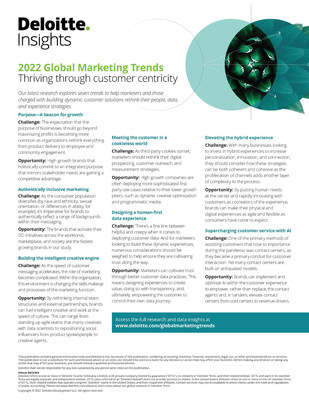 Thriving Through Customer Centricity: Deloitte's 2022 Global Marketing Trends Overview