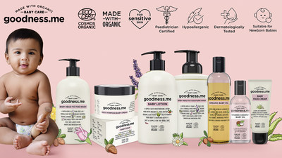 goodnessme range of certified organic baby care products