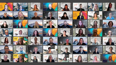 Launch day photo of employee owners at ROI Communication
