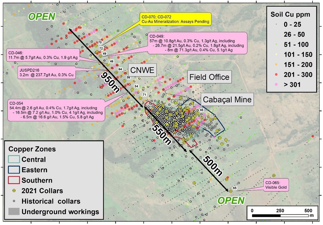 Meridian Drills Strongest Zones of Visible Gold and Chalcopyrite to