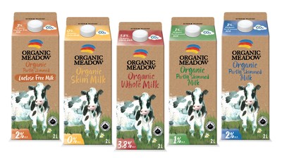 New Organic Meadow Zero-Carbon Milk Cartons - Group Product Shot (CNW Group/Organic Meadow)