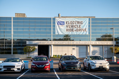 The GNYADA Electric Vehicle Ride+Ride event included the Ford Mach-e, Hyundai Kona, Kia Niro, Nissan Leaf, Polestar 1, Polestar 2, Porsche Taycan, Audi e-tron GT, Volkswagen ID.4, Chevrolet Bolt and Volvo XC40.