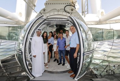 Ronald Drake, General Manager of Ain Dubai welcomes guest for the inaugural rotation