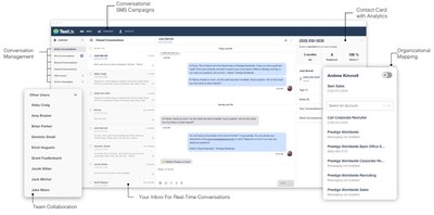 A view of the TextUs Web App A view of the TextUs Web App