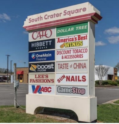 South Crater Square is a one-story retail center in Petersburg, VA.