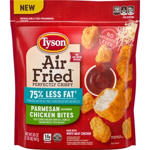 Tyson® Brand Introduces Air Fried Chicken Bites - 75% Less Fat, 35% Fewer Calories¹, Same Great Taste - Plus No Antibiotics, Ever!