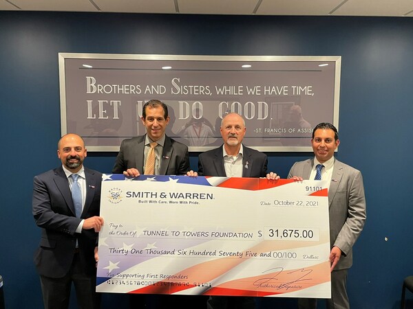 Smith & Warren Donates $31,675 to the Tunnel to Towers Foundation