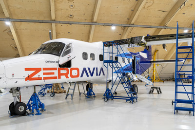 ZeroAvia and MHIRJ work together to develop zero-emission hydrogen-electric propulsion technology for regional aircraft (PRNewsfoto/ZeroAvia)