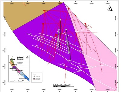 Figure 1: SB-2021-074A hole location within the Bralorne West Block. (CNW Group/Talisker Resources Ltd)