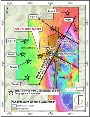 Freeman Gold Reports on the Beauty Zone - A High Grade Gold Target Adjacent to Lemhi Gold Resource