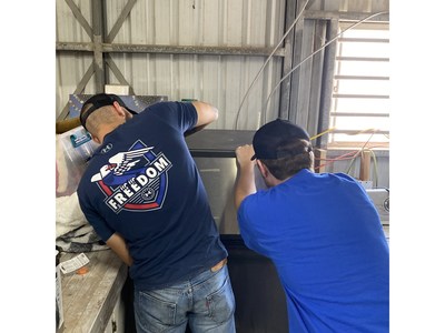 RSI students worked with their instructor to uninstall, transport and reinstall this ice machine at it's new home. Credit: The Refrigeration School, Inc.