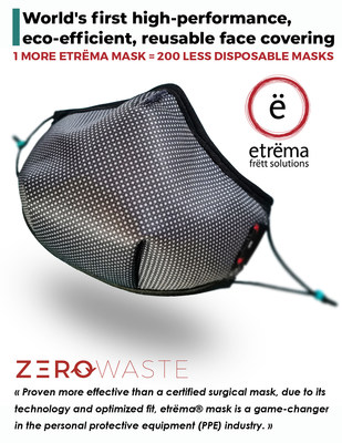 etrema world's first high-performance, eco-efficient, reusable face mask (CNW Group/Frtt Solutions)