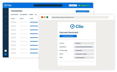The new Clio Payments makes it easy for lawyers to get paid, and for clients to pay their lawyer. (CNW Group/Clio)