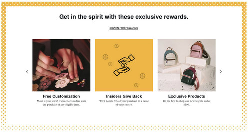 Coach let customers select a nonprofit of their choice with ShoppingGives facilitating the brand's donation