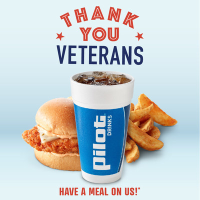 On Nov. 11, 2021, Pilot Company is offering Veterans a $10 free meal credit as a thank you for their service. Veterans authenticated with ID.me in the myRewards Plus app can redeem their offer and choose their meal at any participating Pilot Flying J Travel Center.