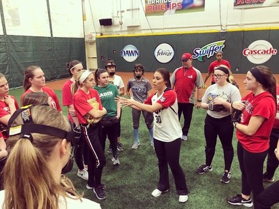 Perfect Game National Director of Softball Operations, Destinee Martinez shares her passion and love for the game during her annual softball camp held at the Cincinnati Reds Youth Academy.