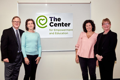 The Center for Empowerment and Education unveils new logo, featuring Eric J. Eggan, Glori Norwitt, Lori Berisford, and Pat Zachman.