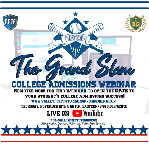 EVENT: The Grand Slam College Admissions Webinar - November 18th at 6:00 p.m. Eastern / 3:00 p.m. Pacific