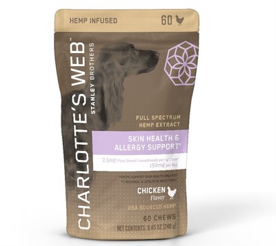 Charlotte’s Web™ Skin Health & Allergy Support Chews for dogs with sensitive skin and seasonal allergies (CNW Group/Charlotte's Web Holdings, Inc.)