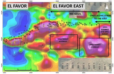 Figure 3: Geophysical Map – El Favor (CNW Group/GoGold Resources Inc.)