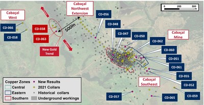 Figure 1: Drill map showing results reported today (CNW Group/Meridian Mining UK Societas)
