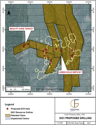 Figure 1: 2021 Proposed Drilling Plan Map (CNW Group/Freeman Gold Corp.)