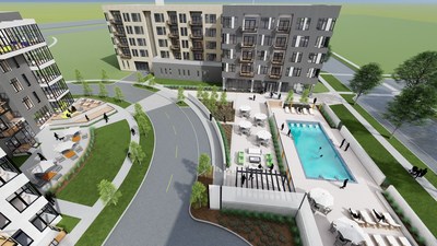 Luxury apartment community at Bayshore will be completed in summer 2023.
