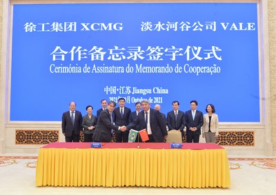 XCMG Machinery assina memorando de entendimento com a Vale para acelerar práticas de mineração ecológica (PRNewsfoto/XCMG)