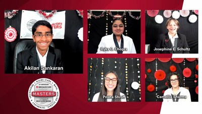 Congratulations to the Broadcom MASTERS top winners! Tonight’s winners included Akilan Shankaran, Ryka C. Chopra, Josephine E. Schultz, Prisha Shroff and Camellia Sharma
