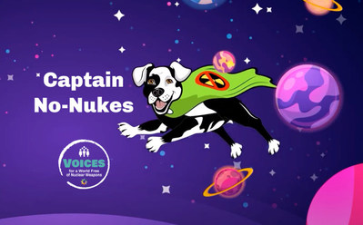 Captain No-Nukes Animation, appropriate for children ages 8 and under.