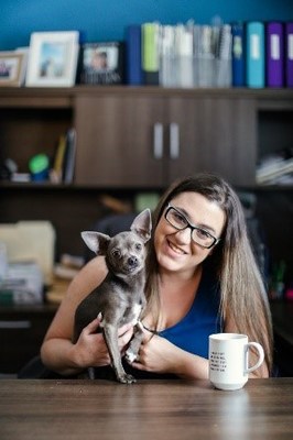 Dayna Desmarais (she/her), President & Executive Director, The FAM Network (Formerly SafePet Ottawa) and her dog, Potamus. (CNW Group/PetSmart Charities of Canada)