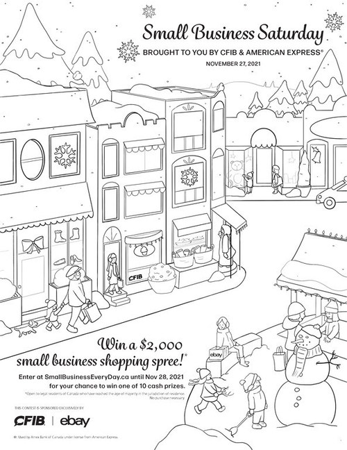Small Business Saturday colouring picture (CNW Group/Canadian Federation of Independent Business)