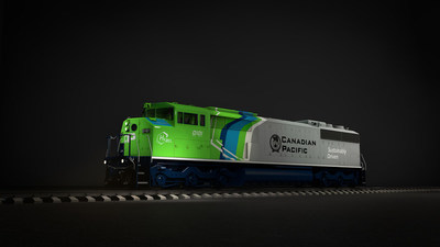 A computer rendering of CP's hydrogen locomotive. (CNW Group/Canadian Pacific)