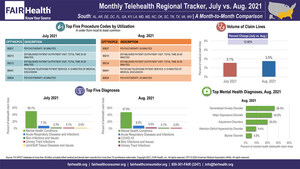 Telehealth Utilization in South Rose Nearly 13 Percent in August 2021 Compared to Prior Month