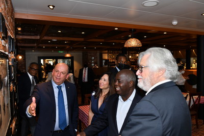 From Left to Right: Domenico Rognoni, Senior Vice President of Compliance, Carnival Cruise Line; Christine Duffy, President, Carnival Cruise Line; Bahamas Prime Minister The Honourable Philip Brave Davis; Micky Arison, Chairman, Carnival Corporation & plc.