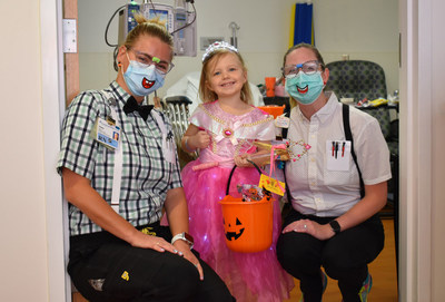 St. Joseph’s Children’s Hospital in Tampa hosts reverse trick-or-treat with doctors, nurses and other caregivers delivering treats to patients in their hospital rooms Friday, Oct. 29, 2021.