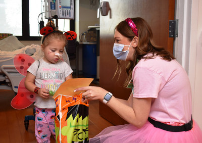 St. Joseph’s Children’s Hospital in Tampa hosts reverse trick-or-treat with doctors, nurses and other caregivers delivering treats to patients in their hospital rooms Friday, Oct. 29, 2021.