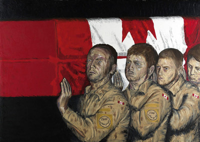 Slow March 
Painted by Corporal Joel Michael Green, 2008 
Beaverbrook Collection of War Art  
Canadian War Museum 20110076-001 (CNW Group/Canadian War Museum)