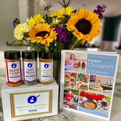 Dish off the Block spice trio and "What Can I Make With This Frickin' Chicken" cookbook make the perfect holiday gift set! Dish off the Block spice trio and "What Can I Make With This Frickin' Chicken" cookbook make the perfect holiday gift set!