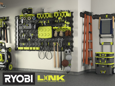 Own your space with the RYOBI™ LINK™ Modular Storage System. This modular system includes multiple components that share a common locking interface, enabling users to create their own customized organization space in the home or on the go. From homeowners to pros and everyone in between, users now have the ability to easily organize, access, and transport their tools from the home to the job.