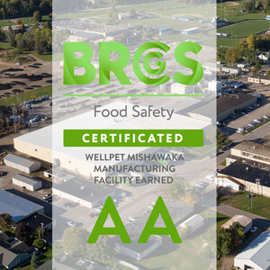 WellPet Earns "AA" Grade Accreditation for Exceptional Food Safety Standards at its Indiana-based Manufacturing Facility