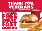 Wendy's Salutes Veterans and Active Military with FREE Breakfast*