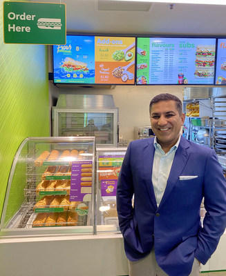 Sameer Sain, Founder and CEO, Everstone Group, at a Subway restaurant.