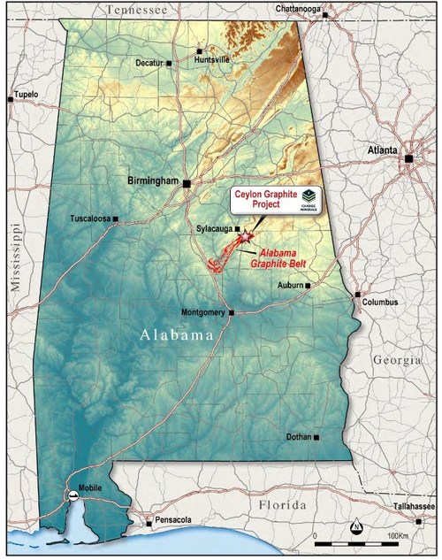 Figure 1: Ceylon Graphite Project Location (CNW Group/South Star Battery Metals Corp.)