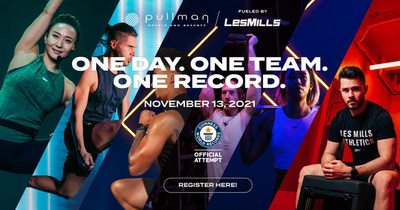 Pullman fará uma tentativa para entrar no Guinness World Records? no sábado, 13 de novembro de 2021 ? A maior aula virtual de fitness do mundo (CNW Group/Pullman Hotels & Resorts)