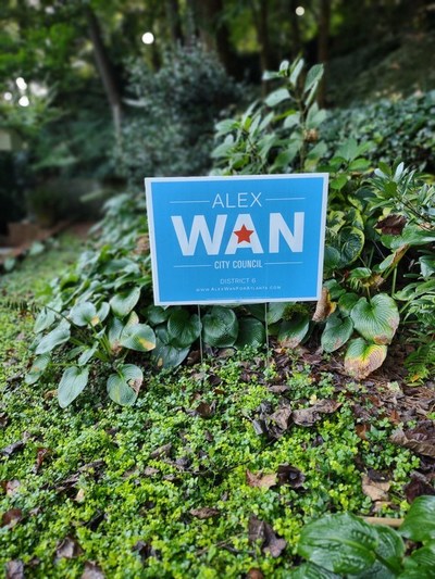 Alex Wan campaign sign